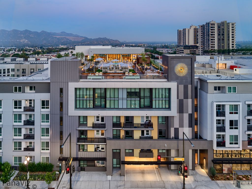 Exterior elevated photography of a California development.