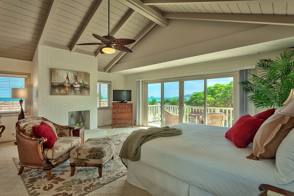 A wide angle lens can show more of a bedroom than just a bed.