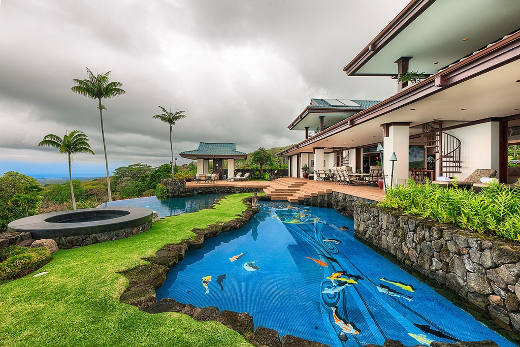 Grey clouds?  We made it it work in this photograph as the pool steals the show against the grey background.