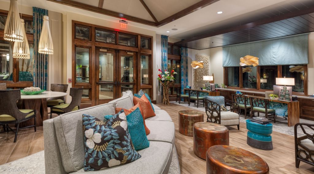 The lounging areas.