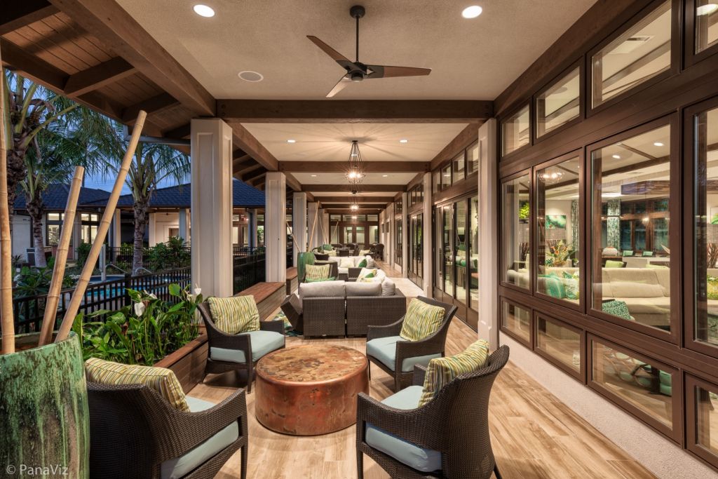 Outdoor lounging areas.