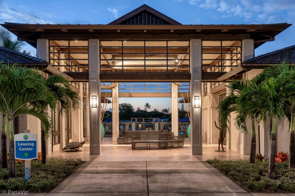 The entrance to the rental office and recreation center.