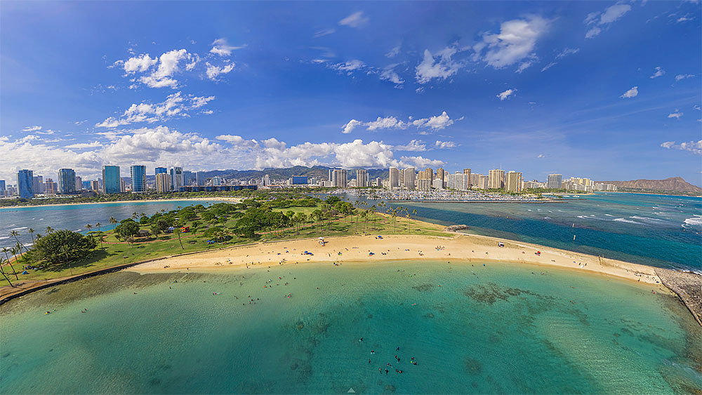 Magic Island Aerial Panorama