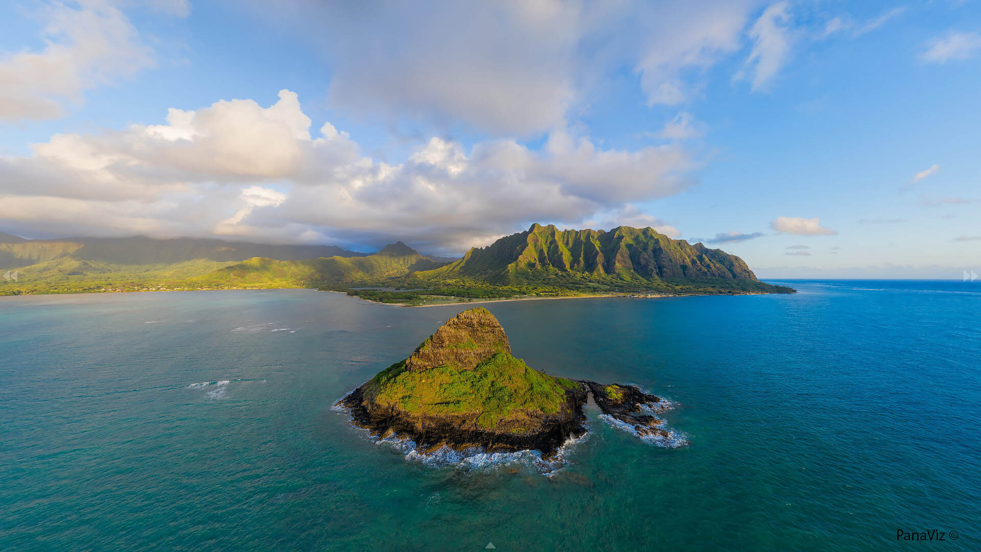 Chinamans Hat Aerial Panorama