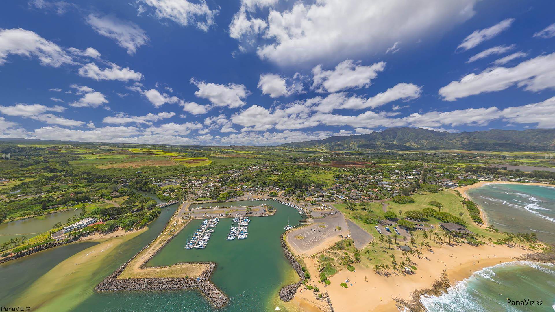 Haleiwa Harbor Aerial Panorama by PanaViz