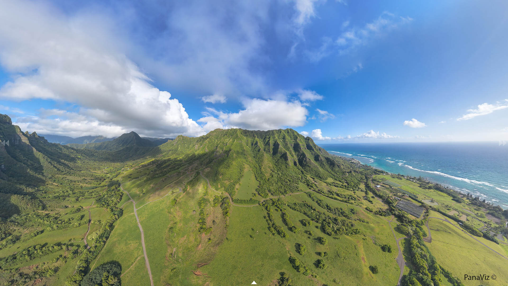 Hawaii Panoramas - Kualoa Ranch Aerial Panorama