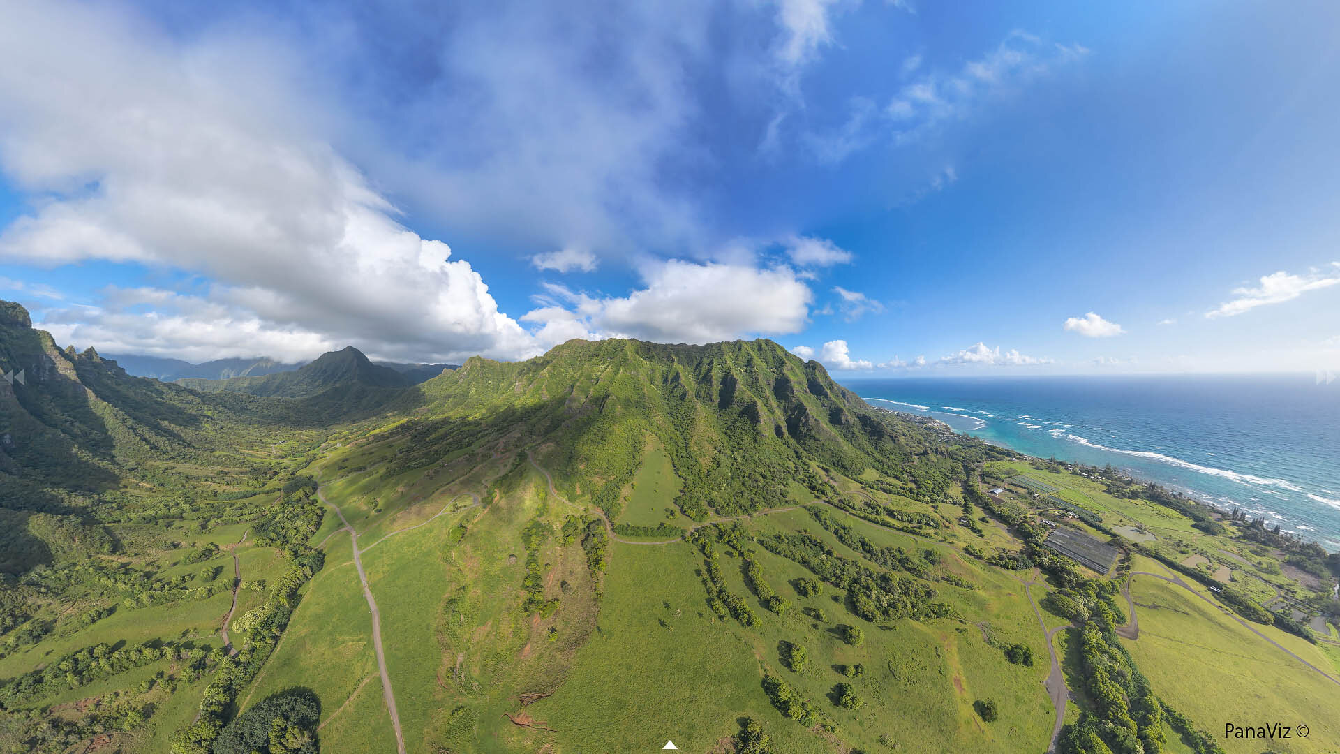 Kualoa Ranch Aerial Panorama