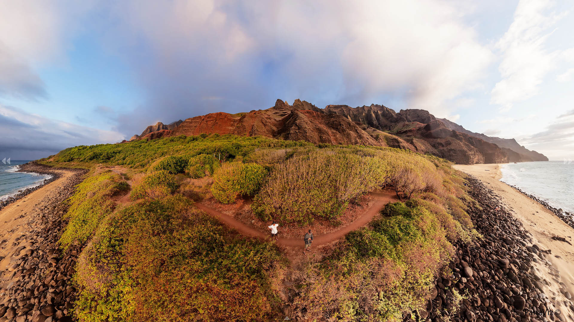 Napali Coast Aerial Panoramic Photography