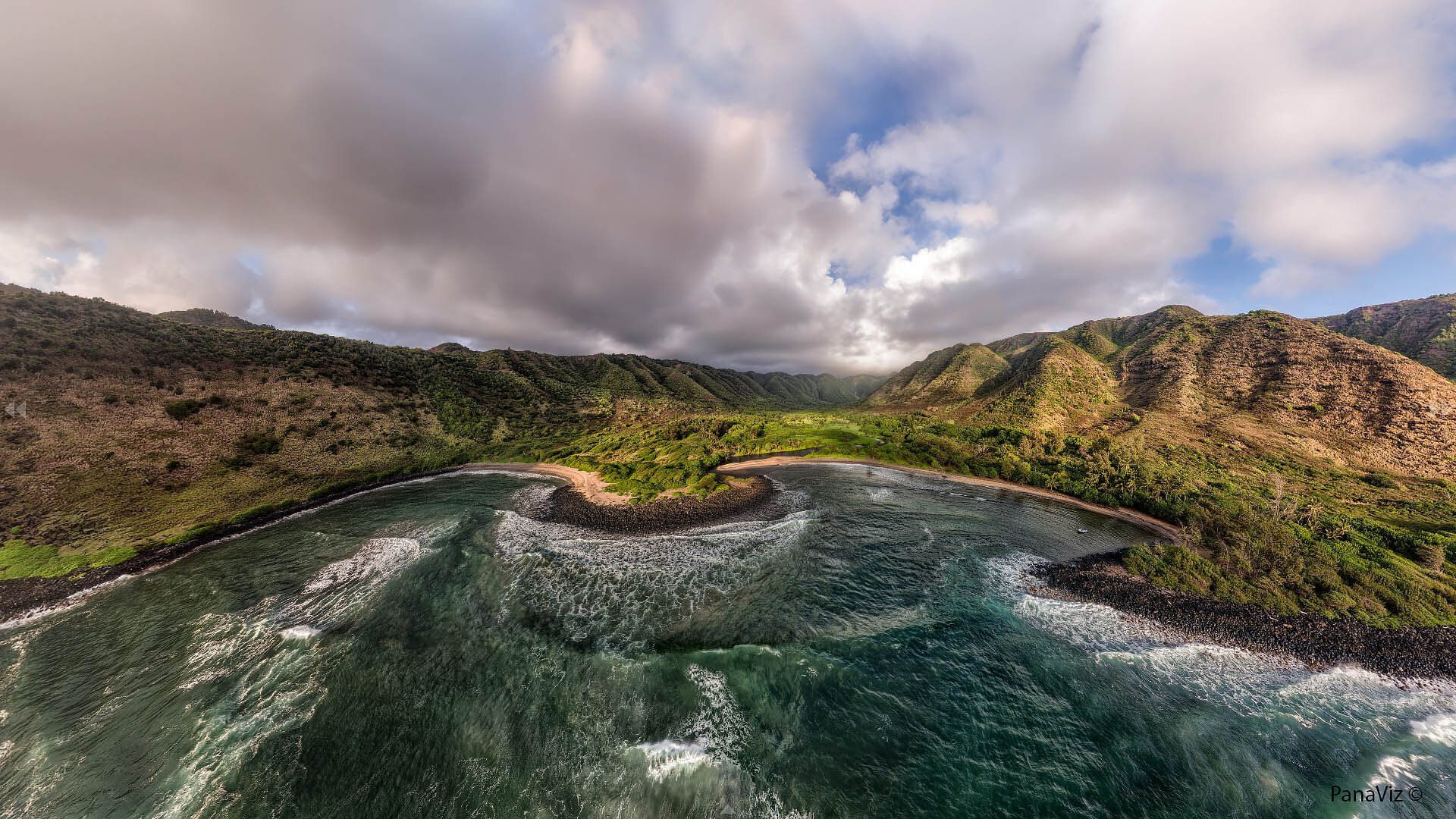 Aerial Panoramic Photography - Halawa Bay Aerial Panoama