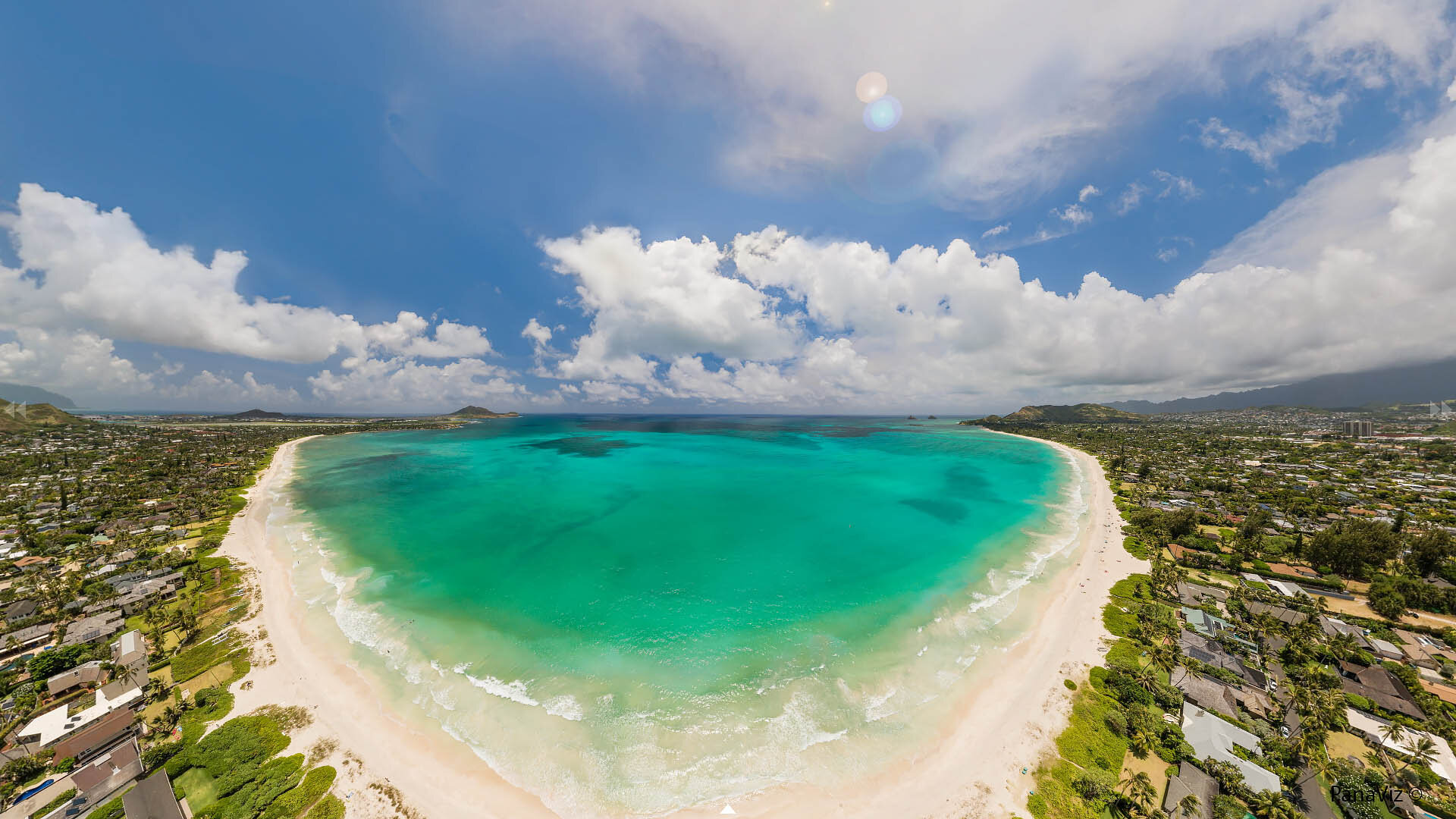 Kailua Beach Aerial Panorama