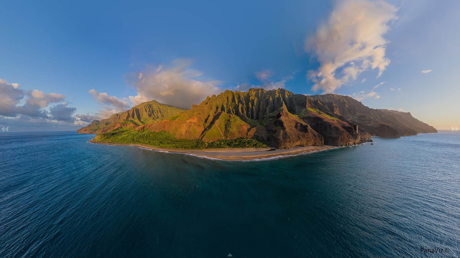 Kalalau Beach Aerial Panorama