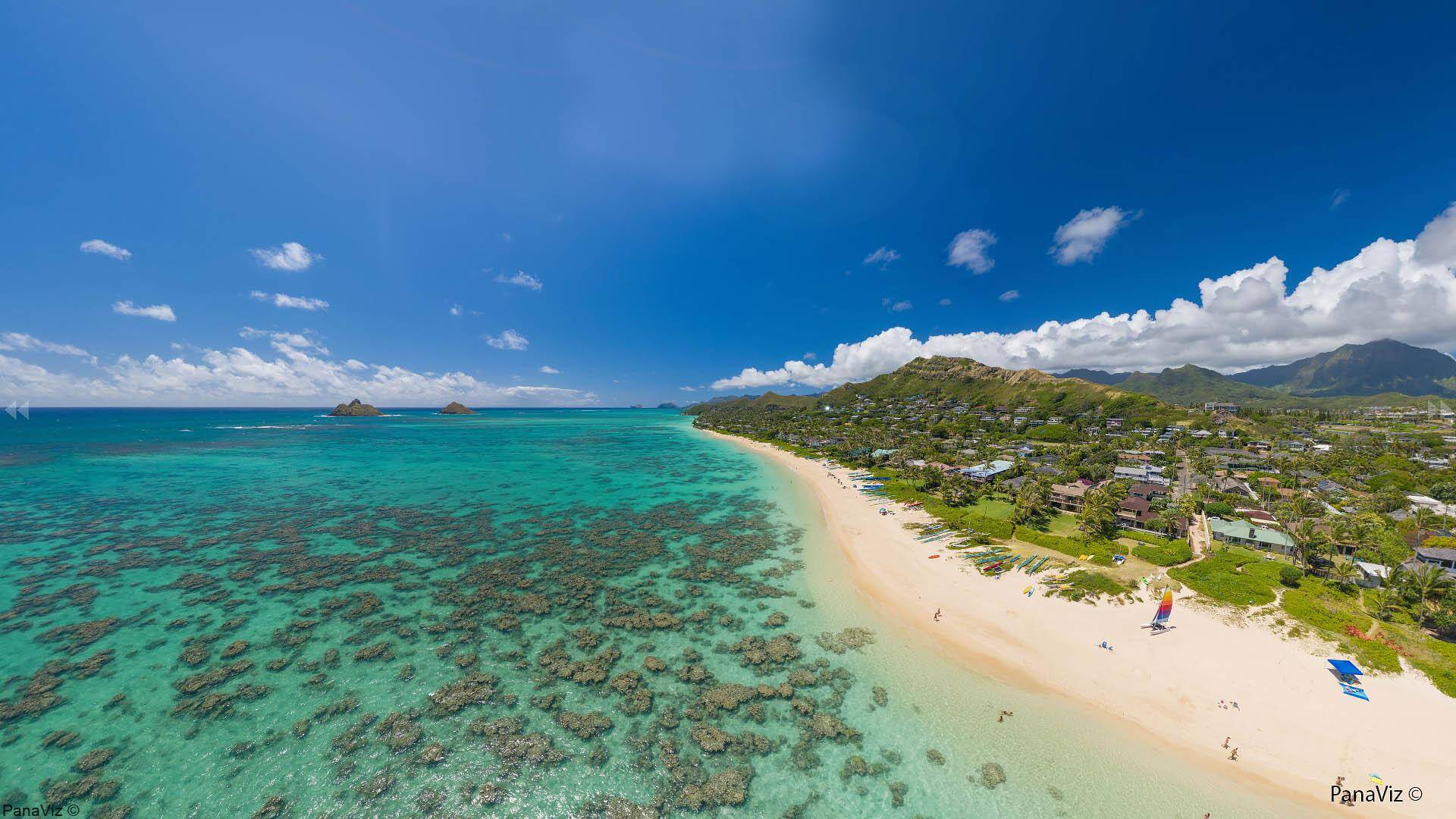 Lanikai Aerial Panorama at Noon