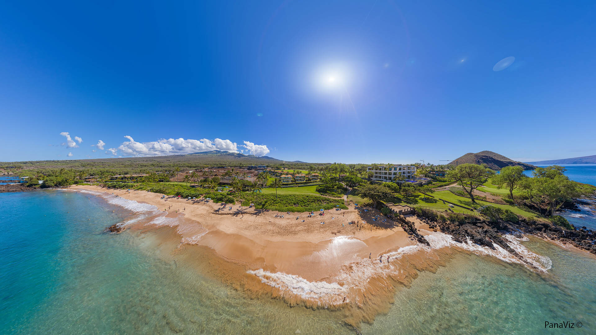 Aerial Panoramic Photography - Makena Beach Maui Aerial Panorama