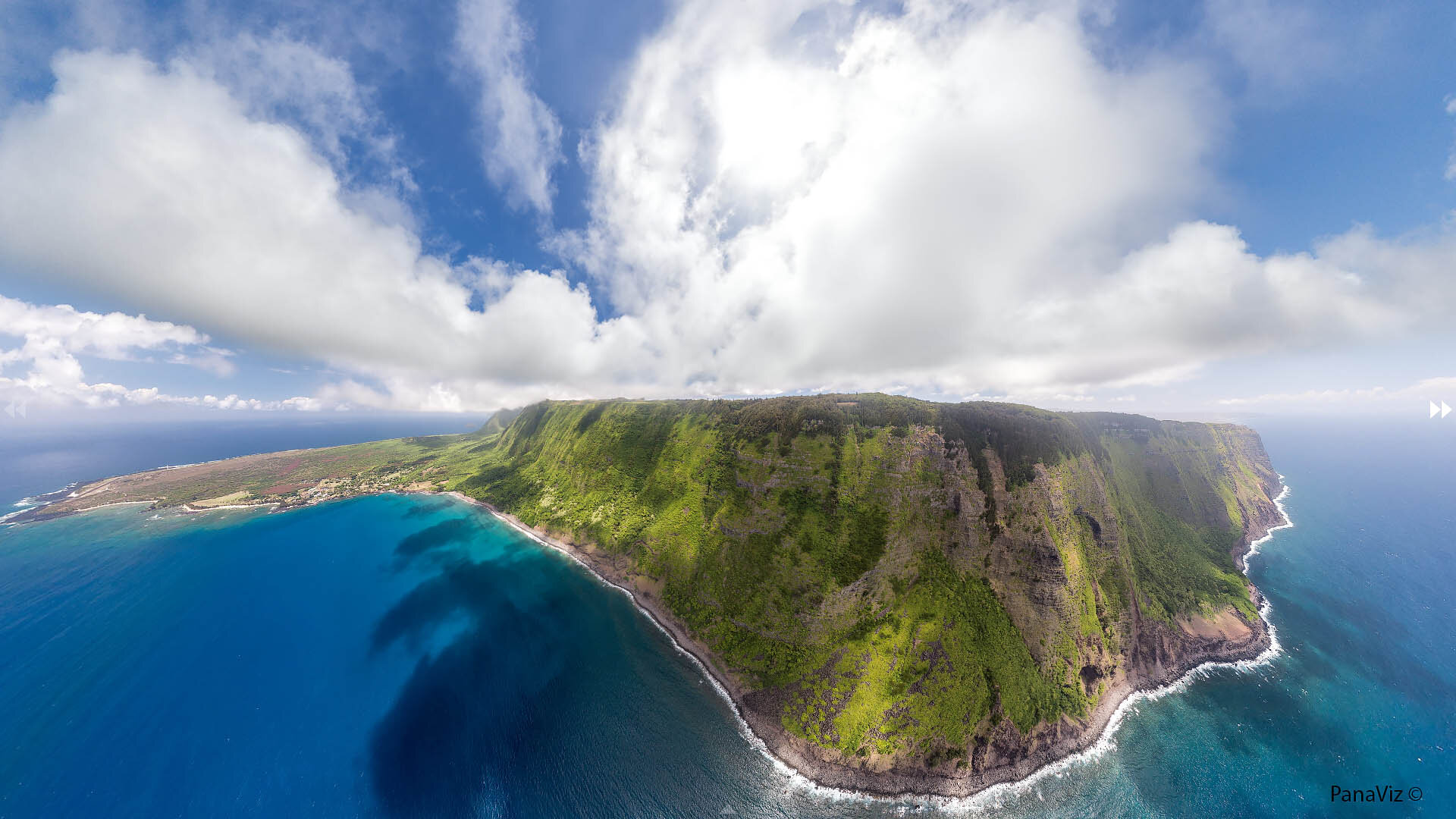 Molokai Sea Cliffs Aerial Panorama