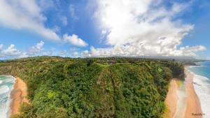 Secret Beach Kauai Aerial Panorama